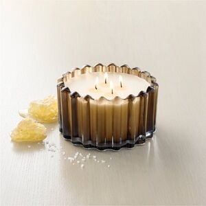 4-Wick Ribbed Glass Salted Honey Candle Light Brown 22oz Hearth & Hand Fall 2025